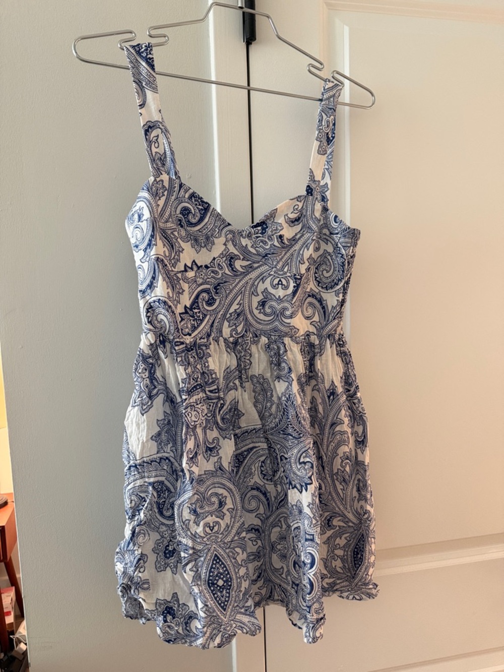 Zara | Blue and White Linen Blouse S